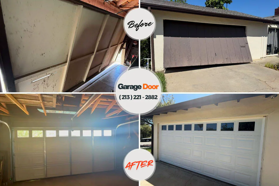Before and after: garage door repair Helena West Side, MT